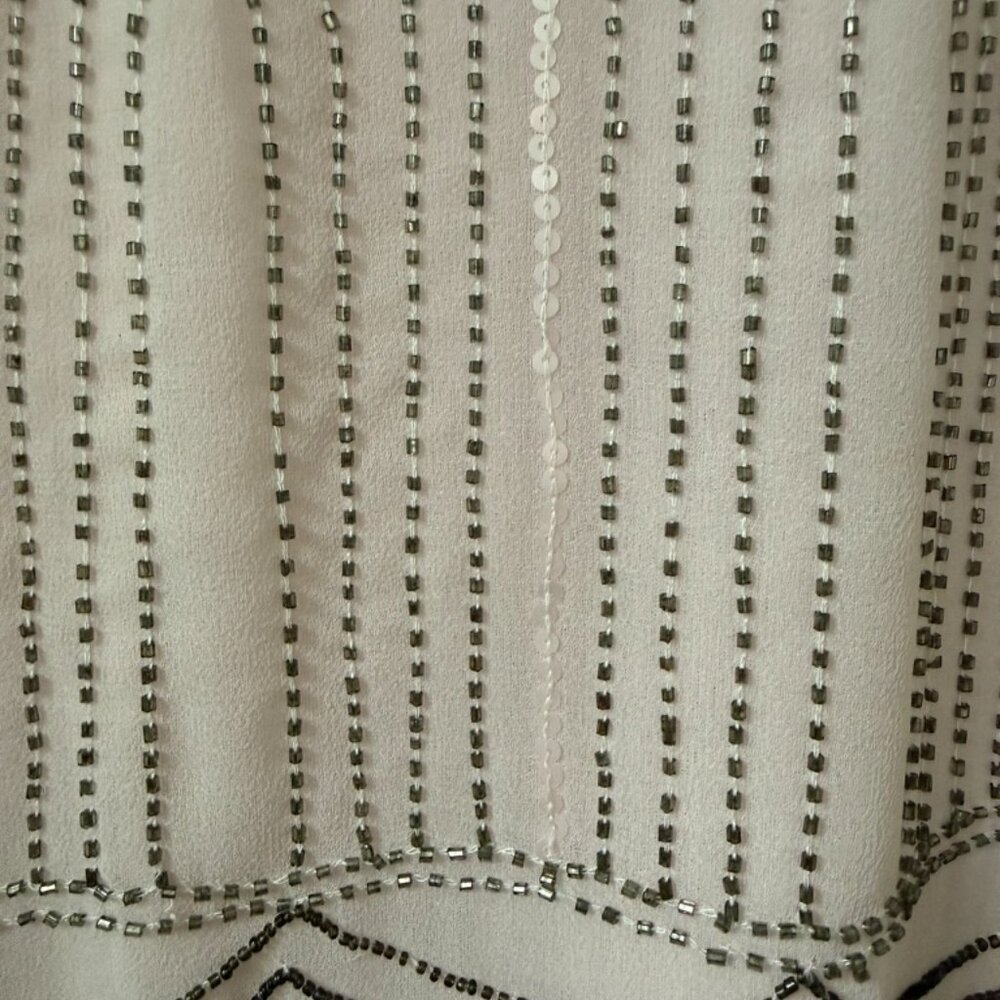 FROCK AND FRILL Beaded Art Deco Dress | Blush & Silver | Size 8 - Picture 4 of 9